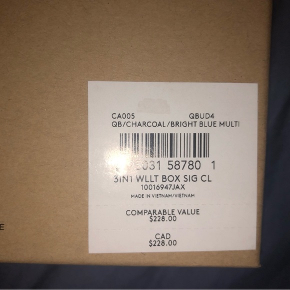 Black coach Wallet with blue key chain - Picture 2 of 2